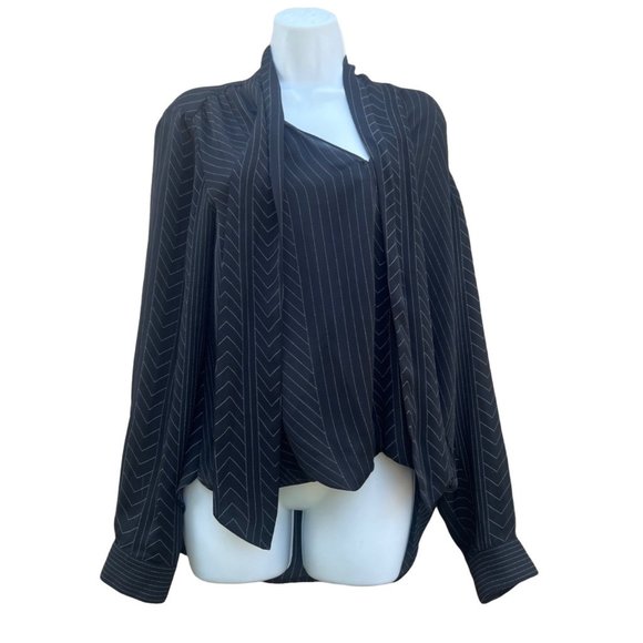 Michael Kors Tops - NWT Michael Kors Womens Size Medium Sheer High Low Hem Front Neck Tie Enclosure